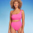 Фото #1 товара Women's Ribbed One Shoulder Cut Out One Piece Swimsuit - Shade & Shore Hot Pink