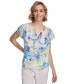 Фото #1 товара Блузка с короткими рукавами и цветочным принтом Calvin Klein для женщин