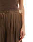 Lioness satin palazzo trousers in brown