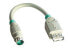 Lindy USB - PS/2 Port Adapter - 0.15 m - 6-p Mini-DIN - USB A - Male - Female - Grey