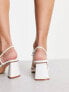 Фото #3 товара Glamorous mid heel knot sandals in white