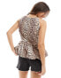 ASOS DESIGN peplum smock top in animal print 42 - фото #4