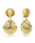 Crystal Swarovski Imitation Pearl, Shell, White, Gold-Tone Idyllia Clip Earrings