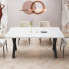 Фото #10 товара 70.87" Modern Square Dining Table With Printed Marble Tabletop+ X-Shaped Table Leg