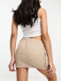 Miss Selfridge cargo pocket detail mini skirt in stone 32 - фото #5