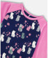 ფოტო #3 პროდუქტის Big Girls Organic Cotton Two Piece Pajama Set Navy Printed Cats