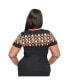 Фото #2 товара Plus Size Patterned Short Sleeve Sweater