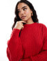 Фото #1 товара Threadbare crew neck cropped jumper in red