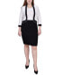 ფოტო #1 პროდუქტის Petite 3/4 Sleeve Textured Knit 2 Piece Dress Set