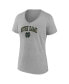 Women's Heather Gray Notre Dame Fighting Irish Evergreen Campus V-Neck T-shirt