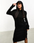 Фото #6 товара Threadbare Quinnie hoodie midi jumper dress in black