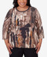 Plus Size Classic Conversational Crew Neck Top