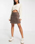 Фото #4 товара Monki satin mini skirt in brown