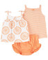 Baby 3-Piece Orange Slice Little Short Set NB