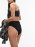 Фото #3 товара Topshop mix and match high waist bikini bottoms in black rib