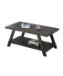 Replicated Wood Shelf Coffee Table in Charcoal Finish