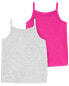 Фото #3 товара Kid 2-Pack Slub Jersey Pajama Tanks 4