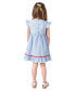 ფოტო #3 პროდუქტის Little Girls Nautical Flutter Sleeve Seersucker Dress