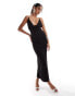 Фото #2 товара ASOS DESIGN strappy chain detail wrap maxi dress in black