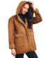 Фото #3 товара Women's Hooded Faux-Shearling Coat