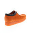 Фото #8 товара Clarks Wallabee 26163072 Mens Orange Suede Oxfords & Lace Ups Casual Shoes