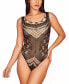 Фото #1 товара Women’s One Sized Lingerie Sheer Bodysuit with Shredded Cutouts