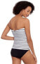 Lauren Ralph Lauren 298338 Striped Tummy-Control Tankini Top Color White Size 12