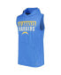 Фото #3 товара Men's Powder Blue Los Angeles Chargers Relay Sleeveless Pullover Hoodie