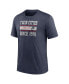 Фото #3 товара Men's Heather Navy Minnesota Twins Cooperstown Collection Local Stack Tri-Blend T-Shirt