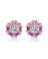 ფოტო #2 პროდუქტის Sterling Silver With Round Baguette Cubic Zirconia Stud Earrings