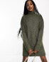 Фото #8 товара ASOS DESIGN Tall knitted jumper mini dress with high neck in khaki