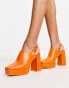 & Other Stories leather high heel platform shoes in orange