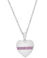 ფოტო #1 პროდუქტის Lab-grown Pink Sapphire Heart 18" Pendant Necklace (1/6 ct. t.w.) in Sterling Silver