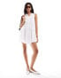 Фото #1 товара ASOS DESIGN sleeveless mini shirt dress with corset waist detail in white