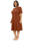 ფოტო #3 პროდუქტის Plus Size Fit & Flare Scuba Crepe Midi Dress