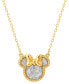 Фото #1 товара Disney minnie Mouse Glitter 18" Pendant Necklace in 18k Gold-Plated Sterling Silver