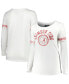 Women's White Alabama Crimson Tide Contrast Stripe Plus Size Scoop Neck Long Sleeve T-shirt