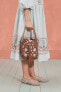 Фото #2 товара Кожаная сумка с цветочным узором и перфорацией — limited edition ZARA