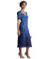 ფოტო #3 პროდუქტის Women's Printed Sweetheart-Neck Short-Sleeve Midi Dress