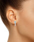 Фото #2 товара Aquamarine (3/4 ct. t.w.) and Diamond (1/8 ct. t.w.) Stud Earrings in 14K White Gold