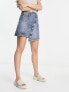 Urban Revivo asymmetric denim mini skirt in blue