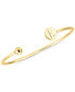 ფოტო #6 პროდუქტის Initial Elle Cuff Bangle Bracelet in 14K Gold-Plated Sterling Silver