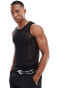 Фото #1 товара ASOS DESIGN muscle fit vest with henley neck detail in black texture