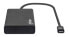 Manhattan USB-C Dock/Hub - Ports (x6): Ethernet - HDMI (x2) - USB-A (x2) and USB-C - With Power Delivery to USB-C Port (60W) - Cable 30cm - Aluminium - Black - Three Year Warranty - Retail Box - USB Type-C - 60 W - Black - CE FCC RoHS2 WEEE - USB - 20 V