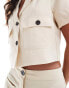 Фото #2 товара JDY utility short sleeve shirt co-ord in beige