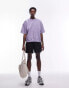 Фото #2 товара Topman oversized fit short sleeve sweatshirt with number print in washed lilac