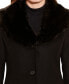 Фото #4 товара Women's Petite Faux-Fur-Trim Walker Coat
