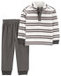 Фото #5 товара Toddler 2-Piece Striped Fleece Pullover & Pant Set 3T