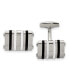 Фото #2 товара Stainless Steel Black & White Rubber Bands Rectangle Cufflinks