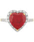 Lab Grown Ruby (5-1/3 ct. t.w.) & Lab Grown Diamond (1/3 ct. t.w.) Heart Halo Ring in 14k Gold